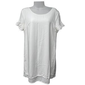 Lulus Lined White Short Sleeve Shift Mini Dress Size Small Keyhole Back